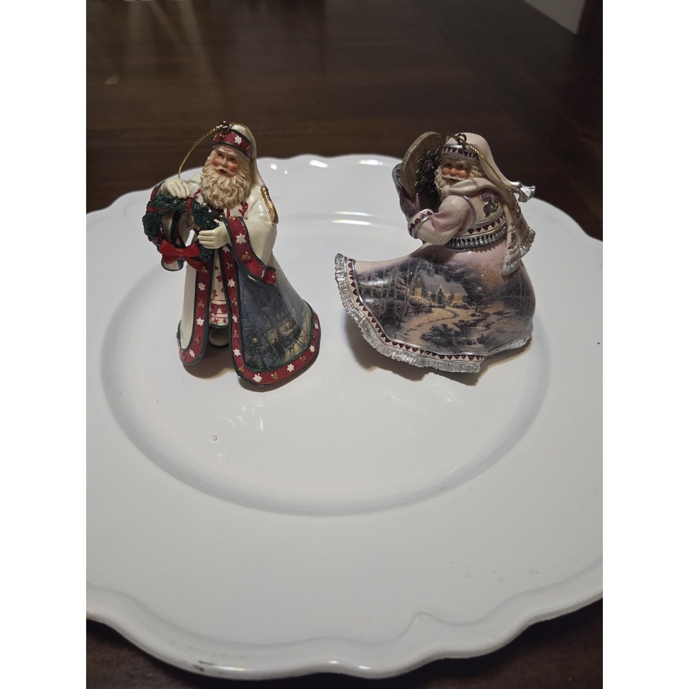 Vintage Ashton Drake Santa Ornaments Thomas Kinkaid